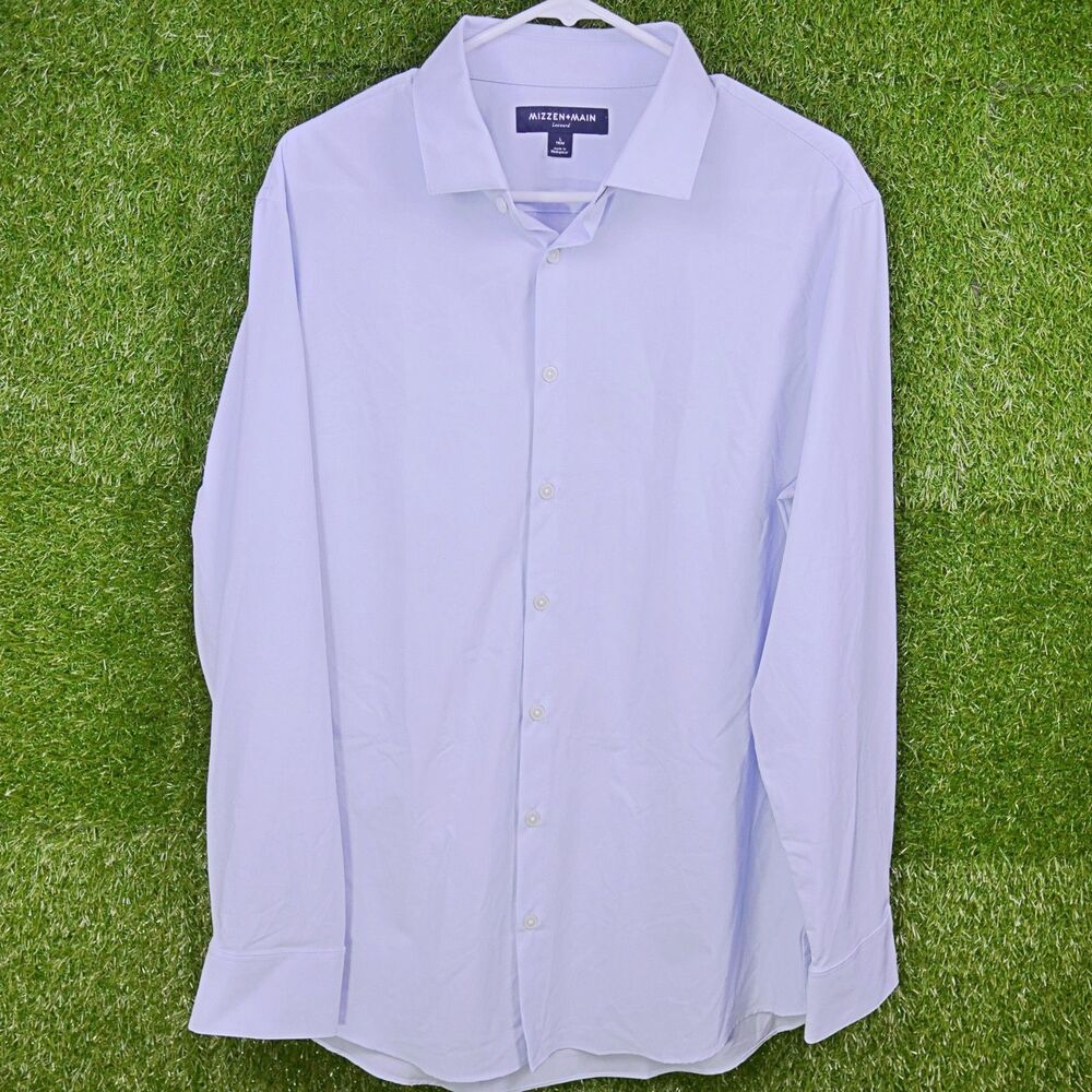 Mizzen+Main Leeward Light Blue Button-down Dress Shirt - Men's Size L